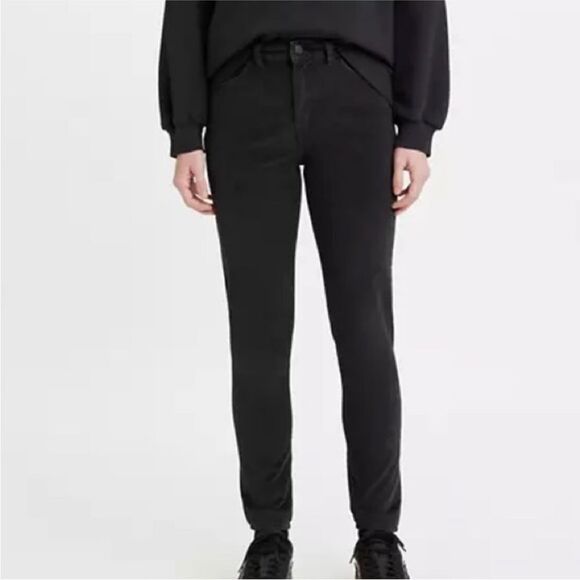 Levi’s Black Corduroy 721 High Rise High Waist‎ Skinny Jeans Sz 30x30 - Picture 1 of 9